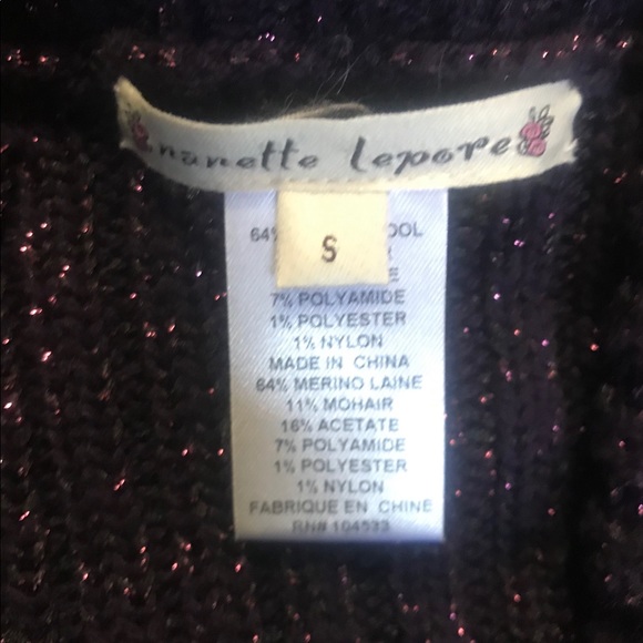 Nanette Leopore Purple Lurex Cropped Sweater EUC - Picture 2 of 8
